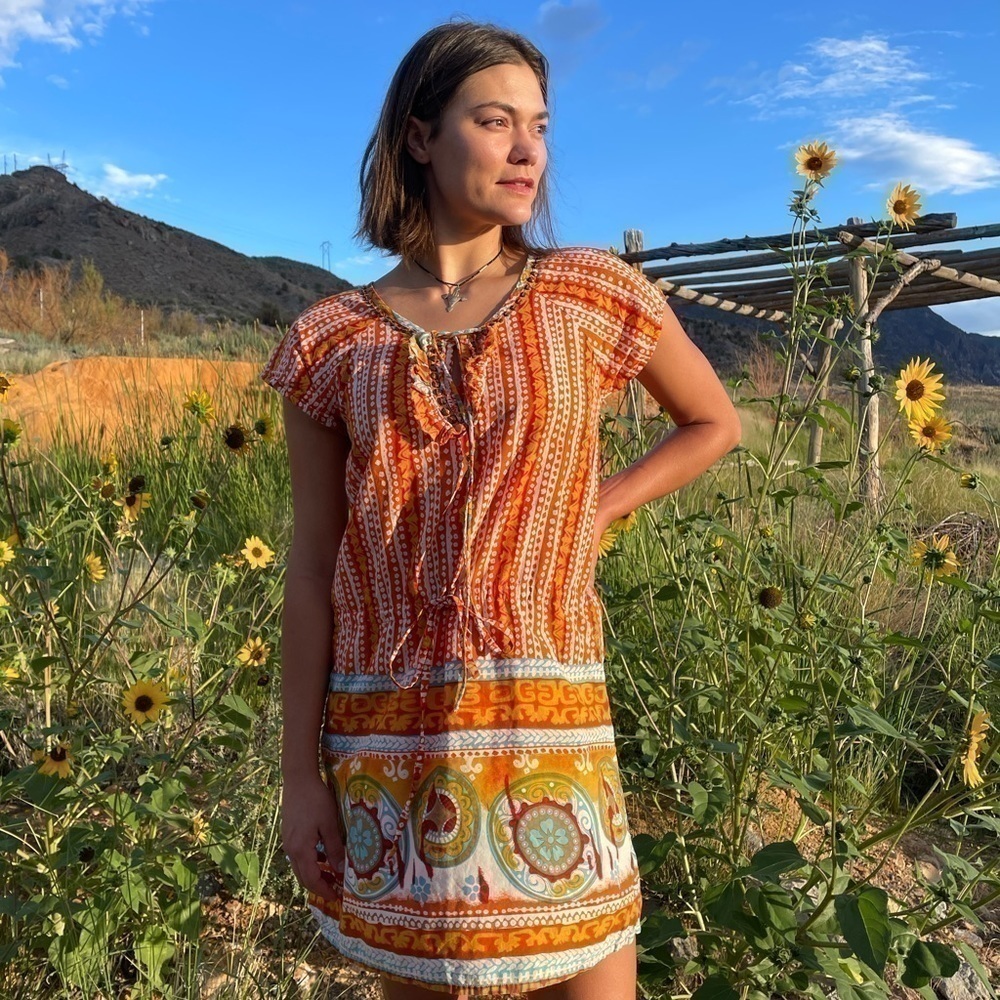 🌈 World Market Global Boho Hippie Tribal Dress - Picture 1 of 4